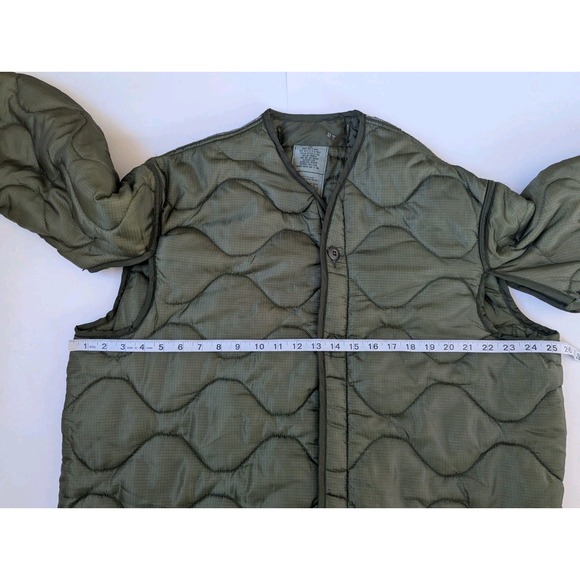 Vintage Army Military Cold Weather Field Jacket Coat Quilted Liner Green Mens  L - Picture 7 of 7
